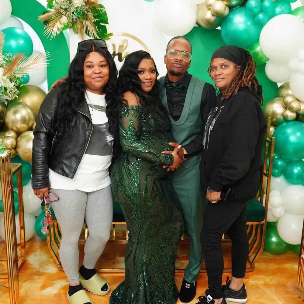 Emerald Green Sequin Gown Dress